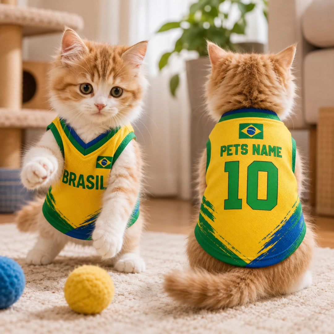 Custom World Soccer Pet Jersey - Personalized Gifts For Sport Fans and Pet Lovers