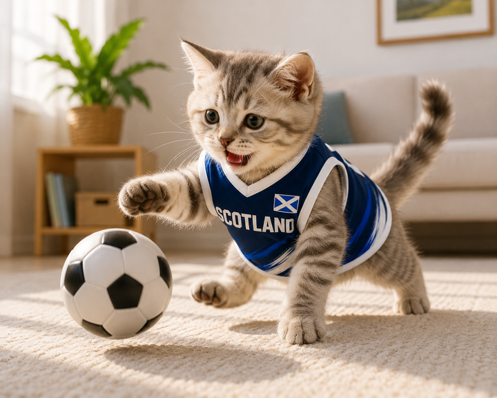 Personalized Scotland Pet Soccer Jersey, Soccer Outfit for Dogs Cats, Scotland Football Shirt Name Number, Cute Puppy Sportswear