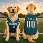 Custom Dog Football Jersey Personalized Pet Sports Shirt with Name & Number, Sleeveless V-Neck Dog Jersey, Puppy Game Day Apparel