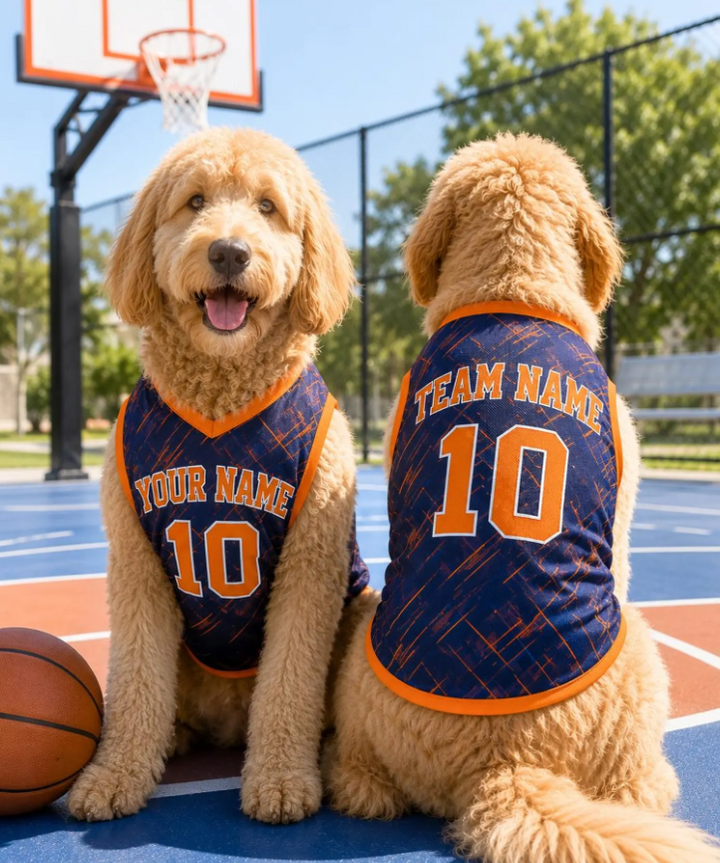 Custom Name & Number Pet Basketball Jersey, Personalized Dog Sports Tank Top, Cat Hoops Uniform , Puppy Fan Apparel