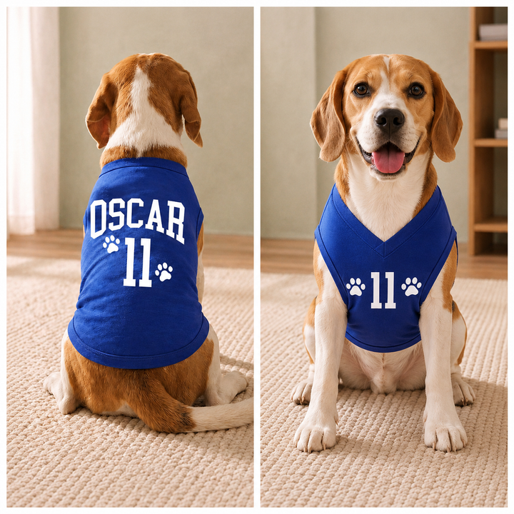 Custom Name and Number Dog Tank Top, Baseball Pet Personalized Shirt, Sporty Puppy Clothes, Birthday Gift for Dog Lovers