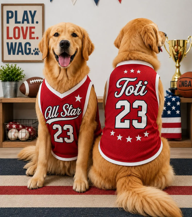 Custom Pet Jersey, Personalized Pet Shirt, Sports Fan Pet Apparel
