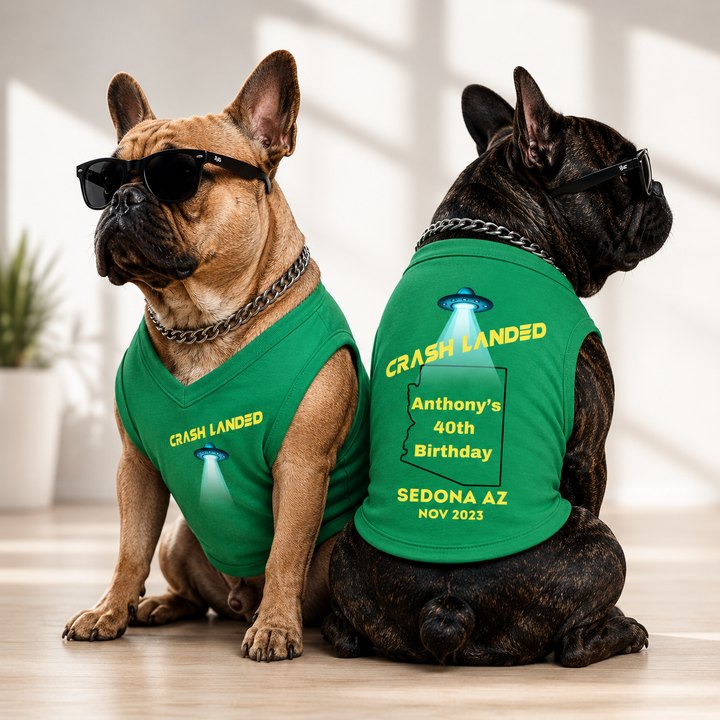 Custom V-Neck Dog Shirt | Personalized Pet Clothing with Logo, Graphics, Pictures & Dog Name , Unique Gift for Dog Lovers