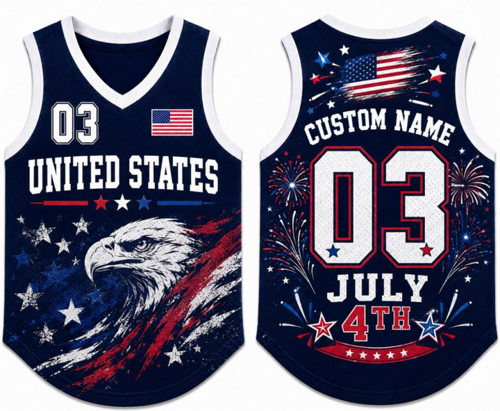 Patriotic Pet Jersey, Custom Dog Shirt, Personalized Puppy Outfit, 4th of July Eagle Apparel, USA Flag Pet Gift 2026, Dog Clothes For Pets