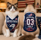 Patriotic Pet Jersey, Custom Dog Shirt, Personalized Puppy Outfit, 4th of July Eagle Apparel, USA Flag Pet Gift 2026, Dog Clothes For Pets