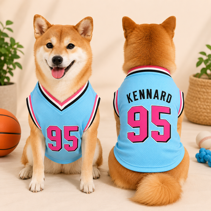 Personalized Dog Basketball Jersey with Name & Number, Custom Black Pet Sports Shirt, Game Day Dog Outfit, Custom Pet Apparel