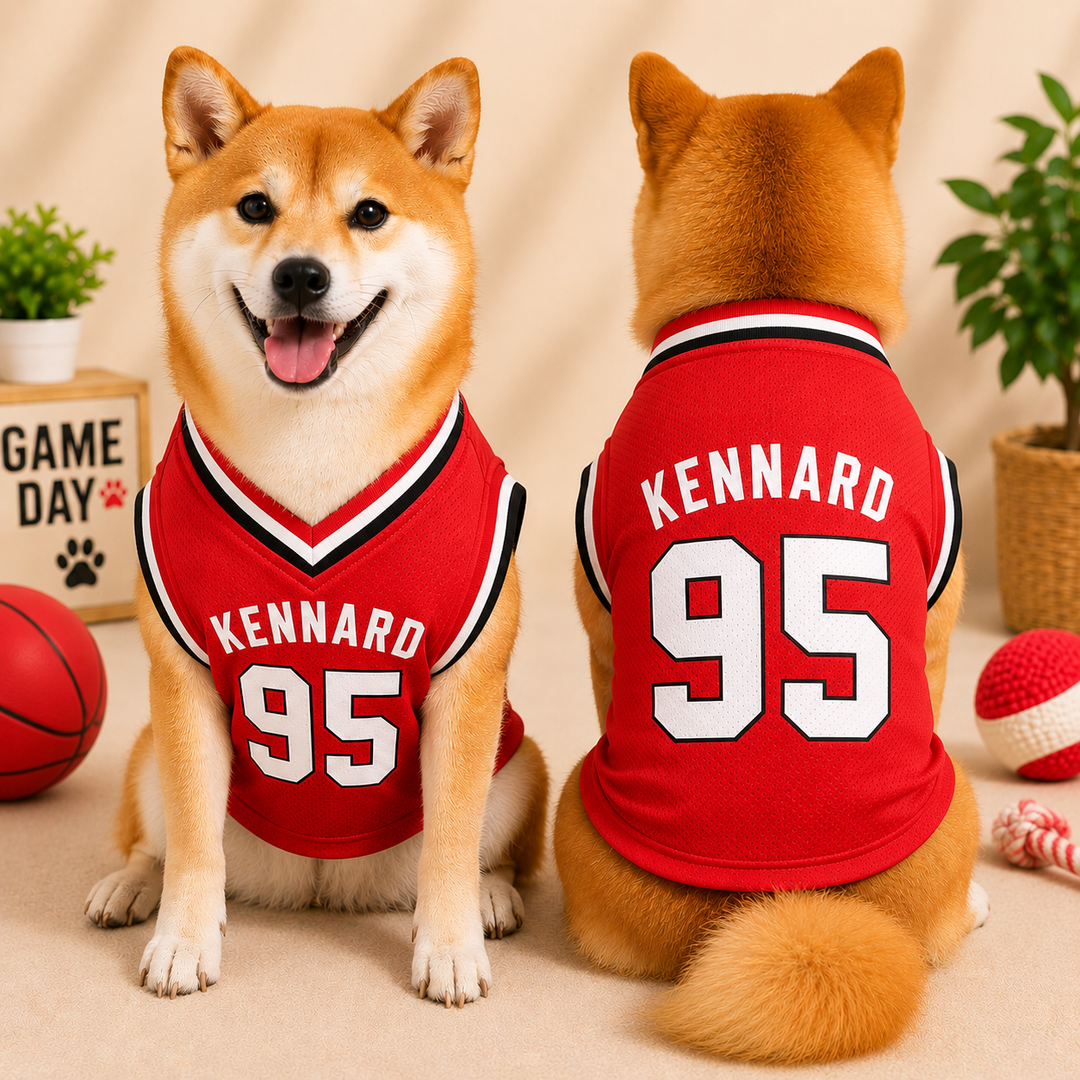 Personalized Dog Basketball Jersey with Name & Number, Custom Black Pet Sports Shirt, Game Day Dog Outfit, Custom Pet Apparel
