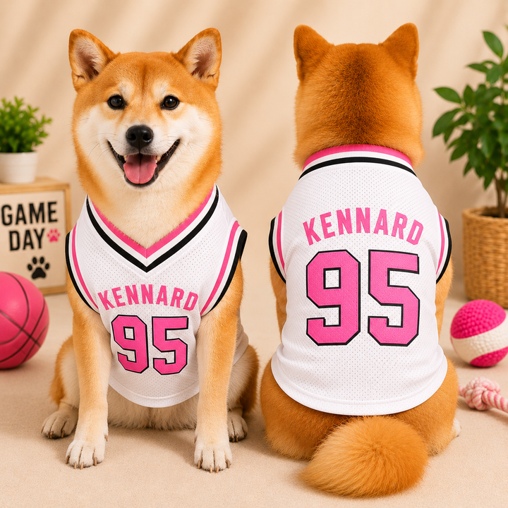 Personalized Dog Basketball Jersey with Name & Number, Custom Black Pet Sports Shirt, Game Day Dog Outfit, Custom Pet Apparel