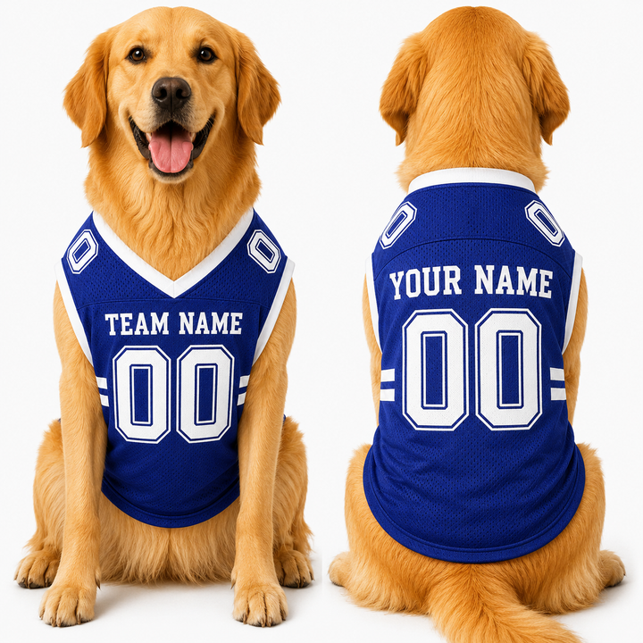 Personalized Dog Football Jersey, Custom Pet Jersey with Name & Number, Sports Team Dog Shirt, Football Dog Apparel, Game Day Pet Outfit
