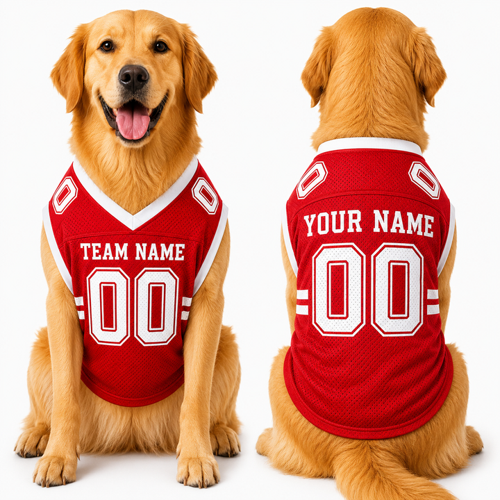 Personalized Dog Football Jersey, Custom Pet Jersey with Name & Number, Sports Team Dog Shirt, Football Dog Apparel, Game Day Pet Outfit