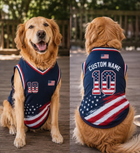 Personalized Dog Jersey, Custom Pet Shirt, Patriotic Outfit, Independence Day Gift