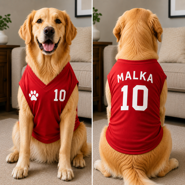 Personalized Dog Jersey Custom Pet Sports Shirt with Name & Number, Dog Football Jersey, Custom Puppy Jersey, Pet Team Apparel