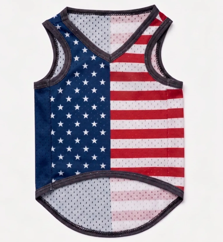 Personalized Dog Vest America 250 Anniversary Clothing Patriotic Stars Stripes Pet Apparel Custom Name Fourth of July Puppy Costume