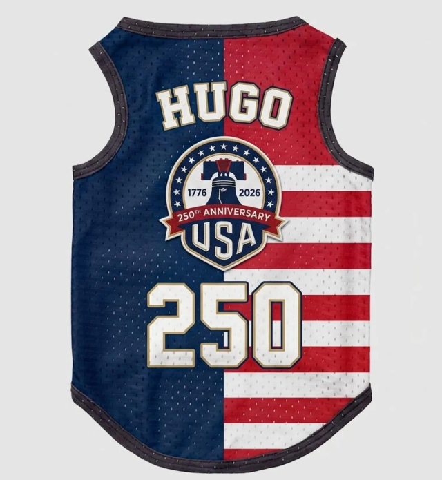 Personalized Dog Vest America 250 Anniversary Clothing Patriotic Stars Stripes Pet Apparel Custom Name Fourth of July Puppy Costume
