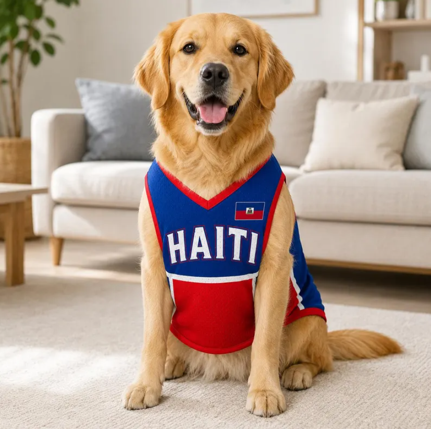 Personalized Haiti Pet ersey - Custom Name Number Soccer Jersey For Dog, Cat - Football Fan Shirt