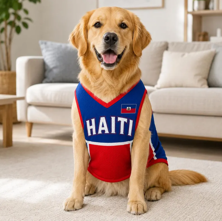 Personalized Haiti Pet ersey - Custom Name Number Soccer Jersey For Dog, Cat - Football Fan Shirt
