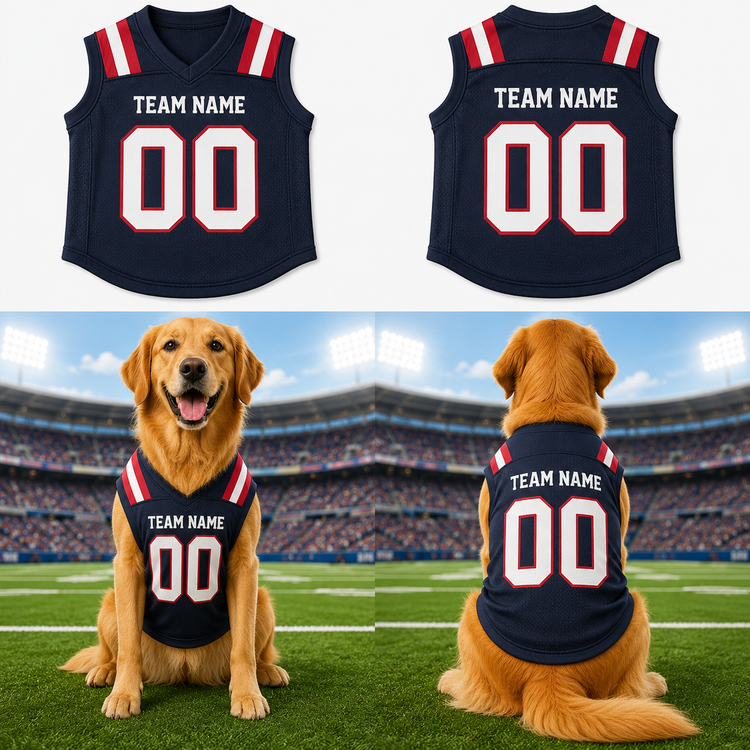 Personalized Pet Football Jersey, Custom Dog Sports Shirt, Dog Jersey with Name Number, Football Fan Dog Apparel, Pet Game Day Outfit