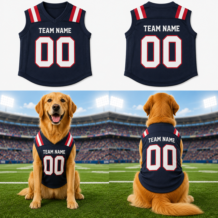 Personalized Pet Football Jersey, Custom Dog Sports Shirt, Dog Jersey with Name Number, Football Fan Dog Apparel, Pet Game Day Outfit