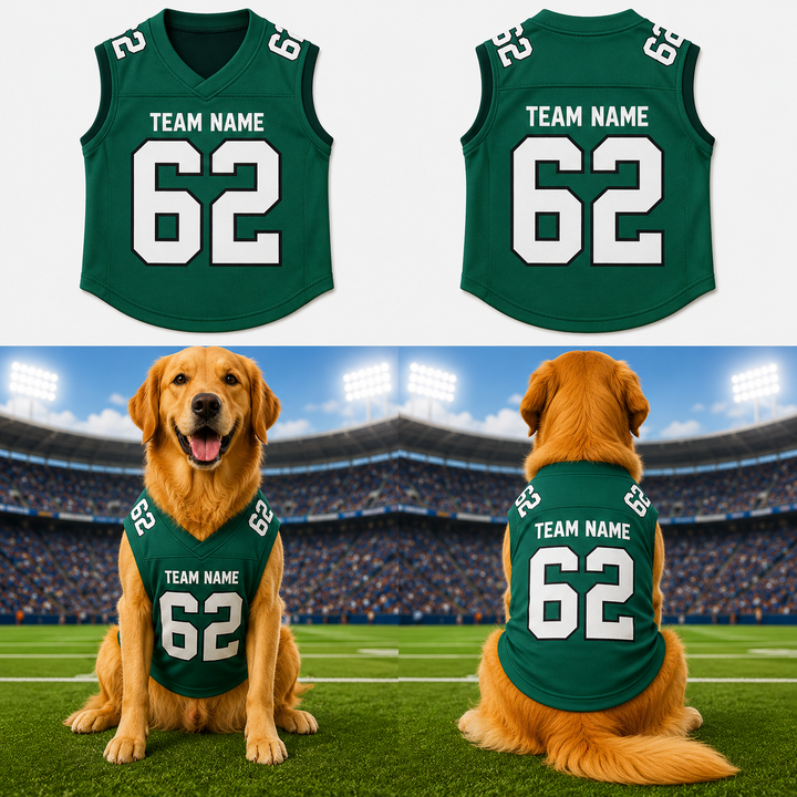 Personalized Pet Football Jersey, Custom Dog Sports Shirt, Dog Jersey with Name Number, Football Fan Dog Apparel, Pet Game Day Outfit