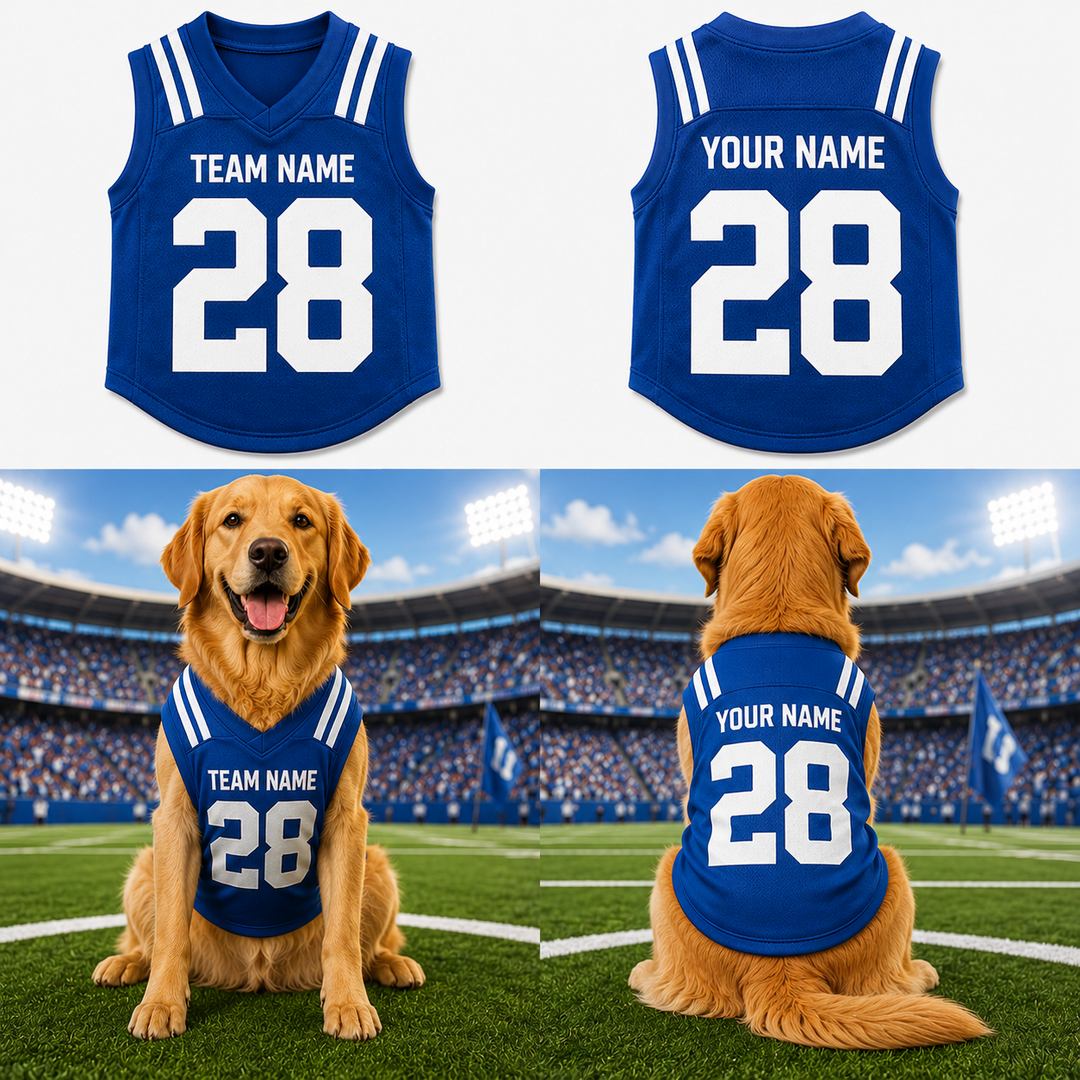 Personalized Pet Football Jersey, Custom Dog Sports Shirt, Dog Jersey with Name Number, Football Fan Dog Apparel, Pet Game Day Outfit