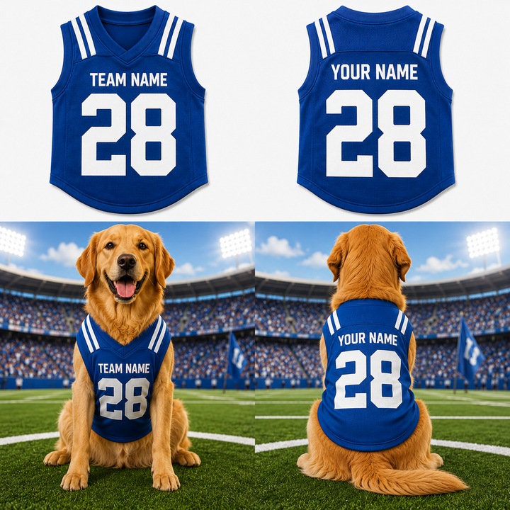 Personalized Pet Football Jersey, Custom Dog Sports Shirt, Dog Jersey with Name Number, Football Fan Dog Apparel, Pet Game Day Outfit