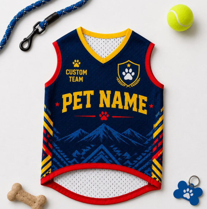 Personalized Pet Jersey, Custom Dog Jersey With Name And Number, Custom Pet Shirt, Sports Style Pet Clothing, Dog Cat Apparel Gift