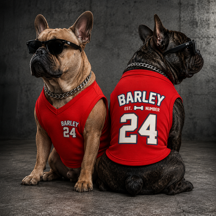 Personalized Pet Jersey Shirt, Custom Dog Name Number Tee, Dog Sports Outfit, Custom Puppy Shirt, Dog Birthday Gift