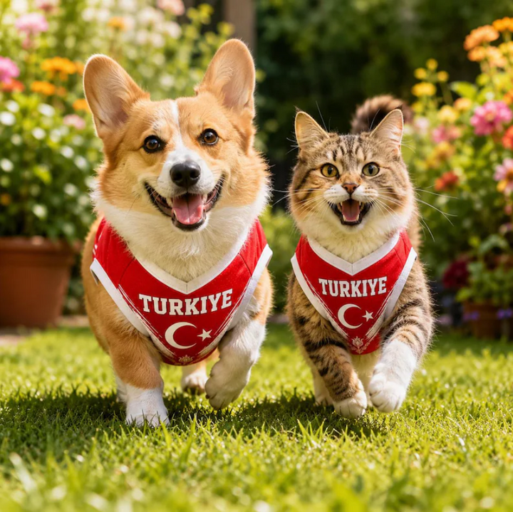 Personalized Turkiye Pet Soccer Jersey, Soccer Outfit for Dogs Cats, Turkiye Football Shirt, Cute Puppy Sportswear