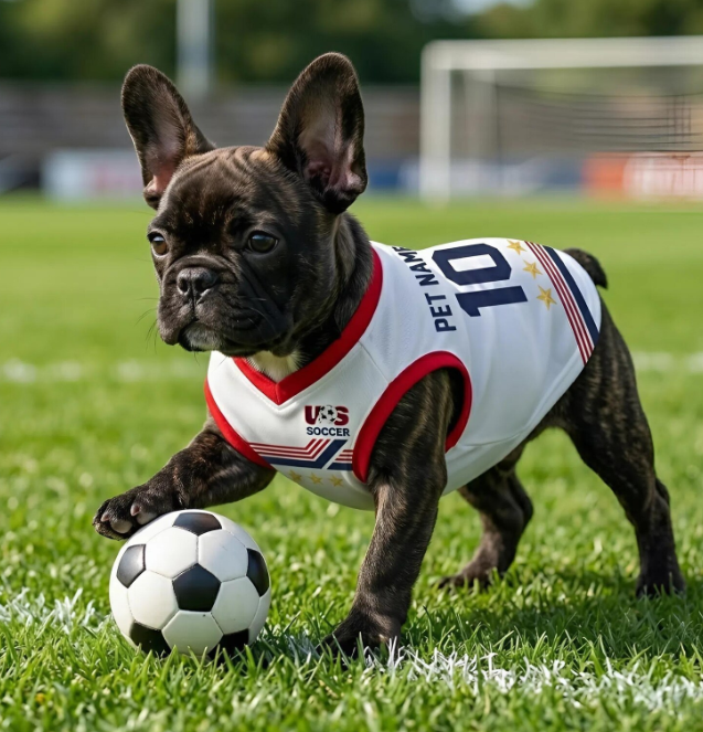 Personalized USA Dog Soccer Jersey, Custom Pet Name & Number Shirt, American Dog Football Jersey, Pet Sports Apparel, Game Day Dog Outfit