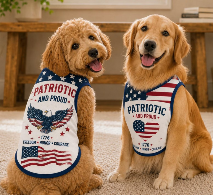 USA Patriotic Dog Jersey, American Flag Pet Shirt, Independence Day Dog Clothes, 4th of July Puppy Outfit, USA Pet Apparel