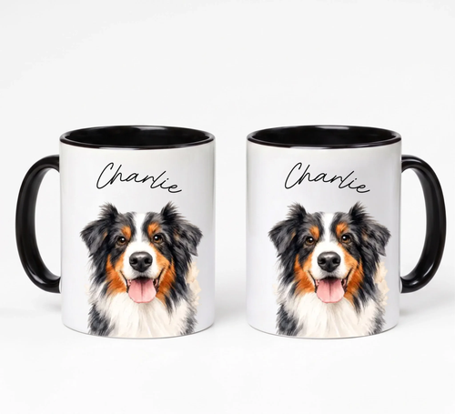 Custom pet mug - black accent