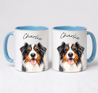 Custom pet mug - light blue accent