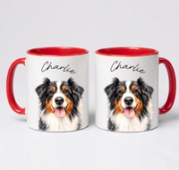 Custom pet mug - red accent