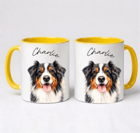 Custom pet mug - yellow accent